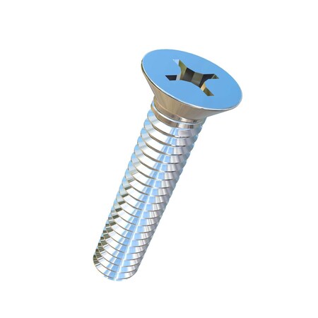 Allied Titanium 1/4"-20 x 1-1/4 in Phillips Flat Machine Screw, Plain Titanium 0001300